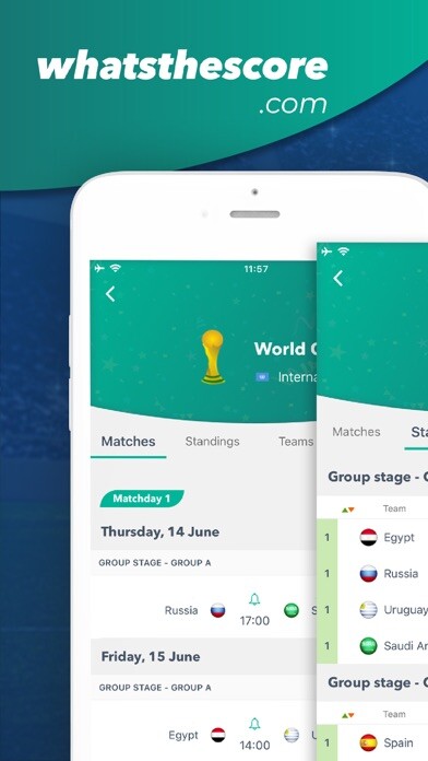 Emulate iPhone app Whatsthescore: Football Scores using MyAndroid