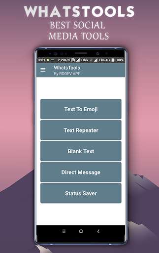 Run android online APK WhatsTools - Text To Emoji , Text Repeat and Saver from MyAndroid or emulate WhatsTools - Text To Emoji , Text Repeat and Saver using MyAndroid Run android online APK WhatsTools - Text To Emoji , Text Repeat and Saver from MyAndroid or emulate WhatsTools - Text To Emoji , Text Repeat and Saver using MyAndroid