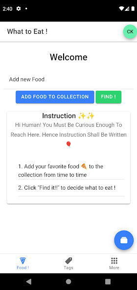 Run android online APK What To Eat from MyAndroid or emulate What To Eat using MyAndroid