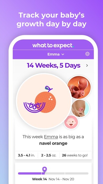 Emulate iPhone app What to Expect Pregnancy+Baby using MyAndroid