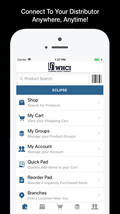 Emulate iPhone app WHCI Plumbing Supply OE Touch using MyAndroid Emulate iPhone app WHCI Plumbing Supply OE Touch using MyAndroid