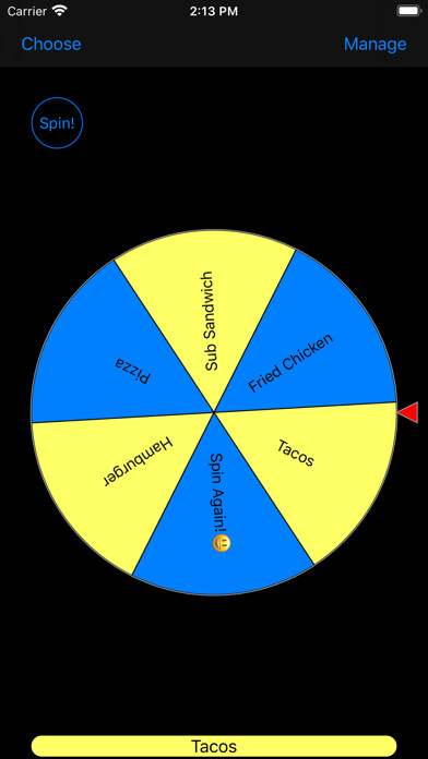 Emulate iPhone app Wheel of Lunchiness using MyAndroid Emulate iPhone app Wheel of Lunchiness using MyAndroid