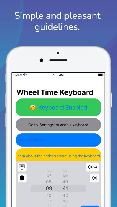 Emulate iPhone app Wheel Time Keyboard using MyAndroid