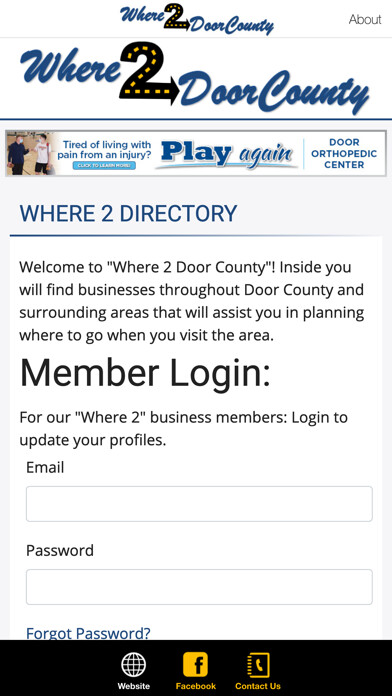 Emulate iPhone app Where 2 DoorCounty using MyAndroid Emulate iPhone app Where 2 DoorCounty using MyAndroid
