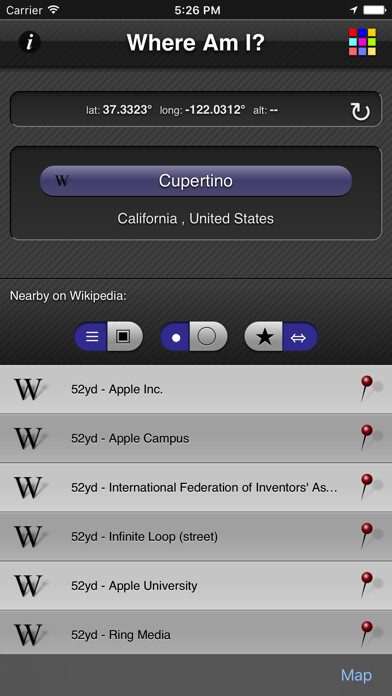 Emulate iPhone app Where am I - App using MyAndroid