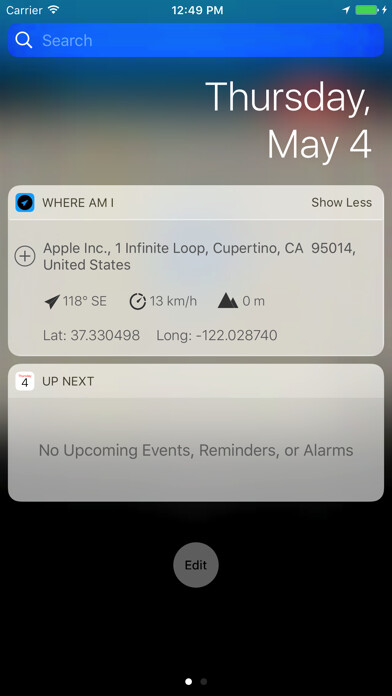 Emulate iPhone app Where am I Widget using MyAndroid