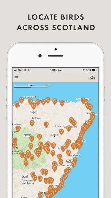 Emulate iPhone app Where to Watch Birds Scotland using MyAndroid