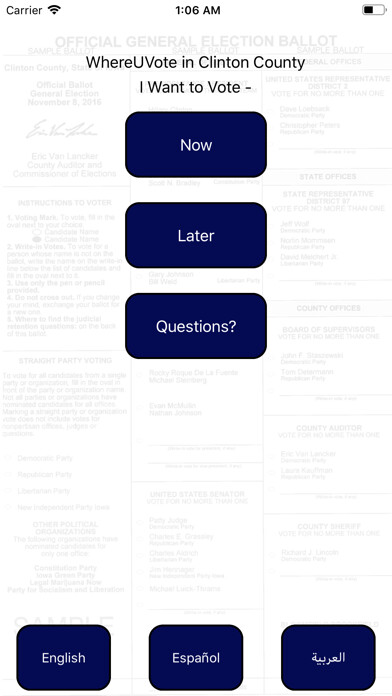 Emulate iPhone app WhereUVote IA - Clinton County using MyAndroid Emulate iPhone app WhereUVote IA - Clinton County using MyAndroid