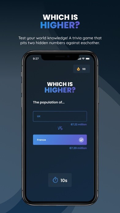 Emulate iPhone app Which is Higher? - Trivia Game using MyAndroid Emulate iPhone app Which is Higher? - Trivia Game using MyAndroid