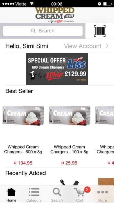 Emulate iPhone app Whipped Cream Direct using MyAndroid
