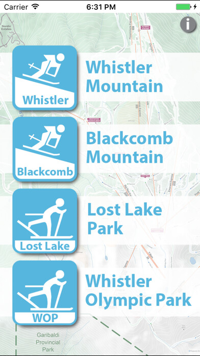 Emulate iPhone app Whistler Area Ski Maps using MyAndroid