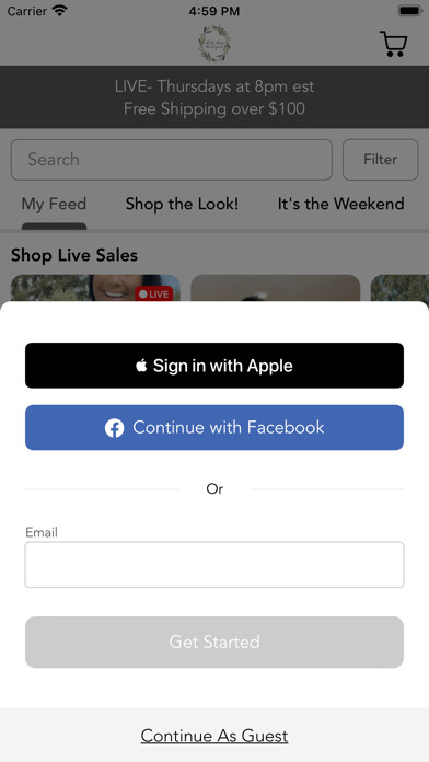 Emulate iPhone app White Barn Boutique using MyAndroid