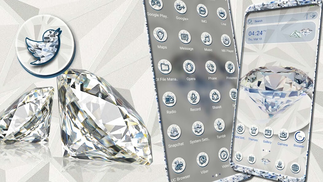 Run android online APK White Diamond Theme from MyAndroid or emulate White Diamond Theme using MyAndroid