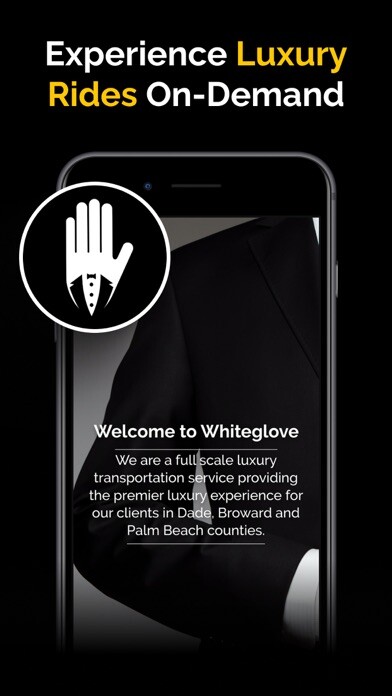 Emulate iPhone app WhiteGlove Lux Rides on Demand using MyAndroid