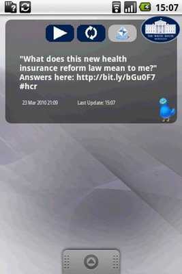 Emulate Android APK WhiteHouse Twitter Widget Emulate Android APK WhiteHouse Twitter Widget