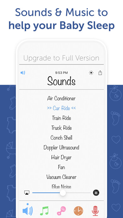 Emulate iPhone app White Noise Baby Lite using MyAndroid