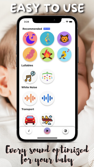 Emulate iPhone app White Noise Baby Sleep Sound using MyAndroid