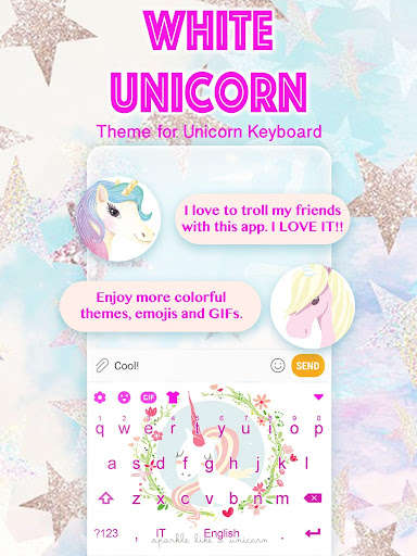 Run android online APK White Unicorn Keyboard Theme for Girls from MyAndroid or emulate White Unicorn Keyboard Theme for Girls using MyAndroid