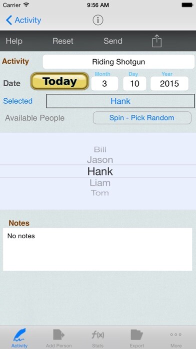 Emulate iPhone app Who Goes First? Player Picker using MyAndroid