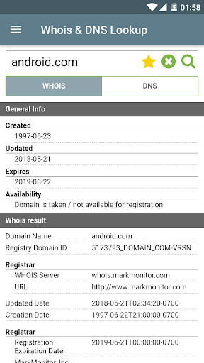 Run android online APK Whois & DNS Lookup - Domain/IP from MyAndroid or emulate Whois & DNS Lookup - Domain/IP using MyAndroid Run android online APK Whois & DNS Lookup - Domain/IP from MyAndroid or emulate Whois & DNS Lookup - Domain/IP using MyAndroid