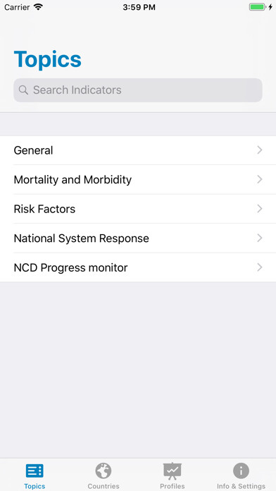 Emulate iPhone app WHO NCD Data Finder using MyAndroid