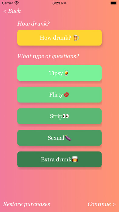 Emulate iPhone app Who - The drinking game using MyAndroid