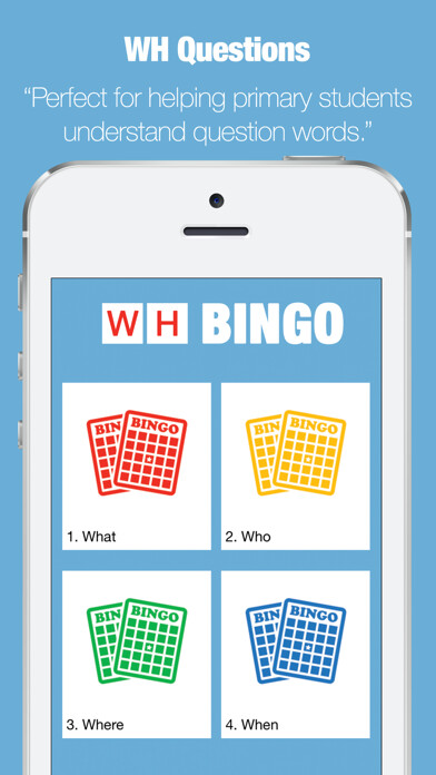 Emulate iPhone app WH Questions - Bingo App using MyAndroid Emulate iPhone app WH Questions - Bingo App using MyAndroid