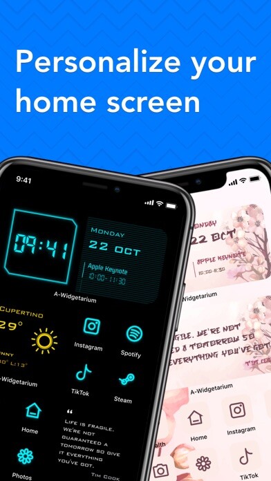 Emulate iPhone app Widgetarium: Icons & Widget using MyAndroid