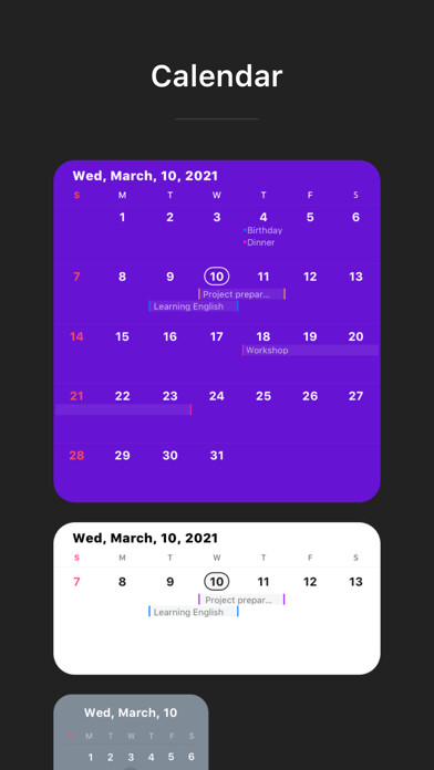 Emulate iPhone app Widget Calendar using MyAndroid