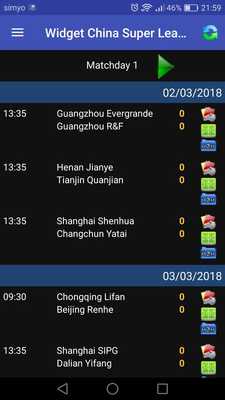 Emulate Android APK Widget Chinese Super League 2019 Emulate Android APK Widget Chinese Super League 2019