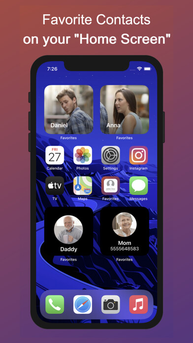 Emulate iPhone app Widget: Favorite Contacts using MyAndroid Emulate iPhone app Widget: Favorite Contacts using MyAndroid