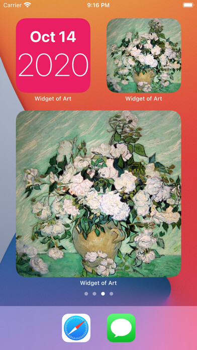 Emulate iPhone app Widget of Art - Mini using MyAndroid
