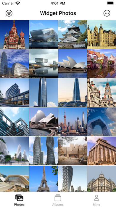 Emulate iPhone app Widget Photos - Album Manager using MyAndroid