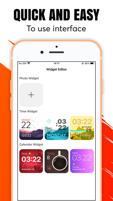 Emulate iPhone app Widgets Editor - Christmas FX using MyAndroid