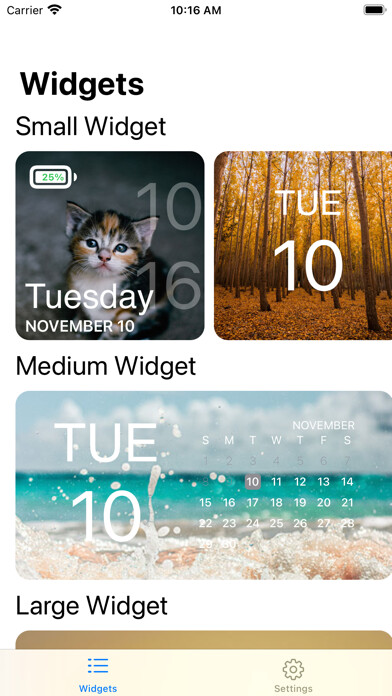 Emulate iPhone app Widgets Widgetopia Wizard using MyAndroid