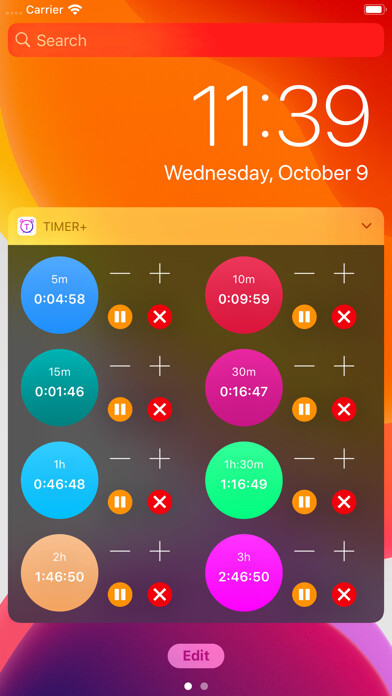 Emulate iPhone app Widget Timer - 8 Concurrent using MyAndroid