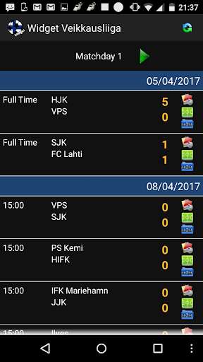 Emulate Android APK Widget Veikkausliiga Emulate Android APK Widget Veikkausliiga