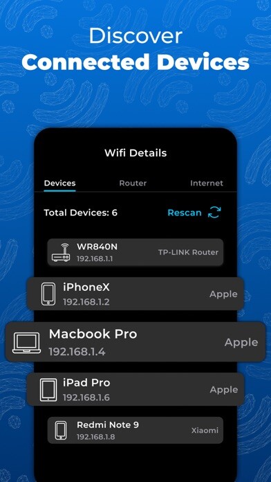 Emulate iPhone app Wifi Analyzer: Network Scanner using MyAndroid