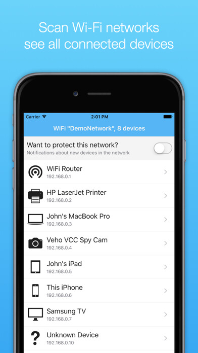 Emulate iPhone app WiFi Guard - Scan devices and protect your Wi-Fi from intruders using MyAndroid Emulate iPhone app WiFi Guard - Scan devices and protect your Wi-Fi from intruders using MyAndroid