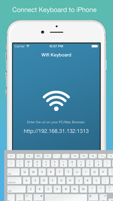 Emulate iPhone app Wifi Keyboard - Connect your keyboard to iPhone/iPad with Wifi using MyAndroid