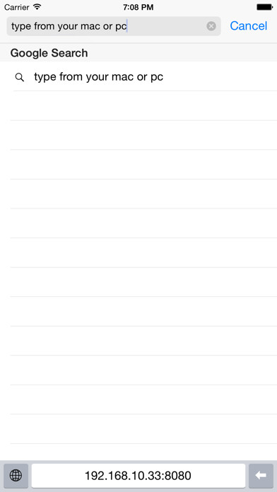 Emulate iPhone app Wifi Keyboard using MyAndroid Emulate iPhone app Wifi Keyboard using MyAndroid