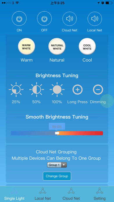 Emulate iPhone app WiFi LED Light Control using MyAndroid