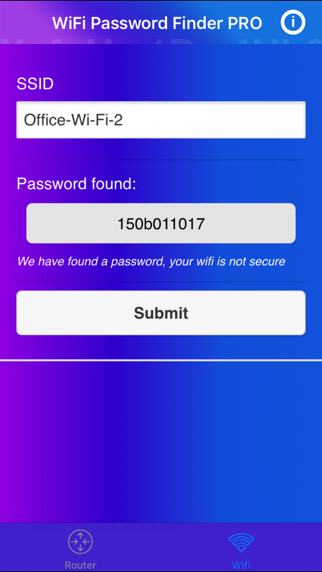 Emulate iPhone app WiFi Password Finder PRO using MyAndroid Emulate iPhone app WiFi Password Finder PRO using MyAndroid