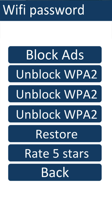 Emulate iPhone app Wifi password Generator 2 using MyAndroid