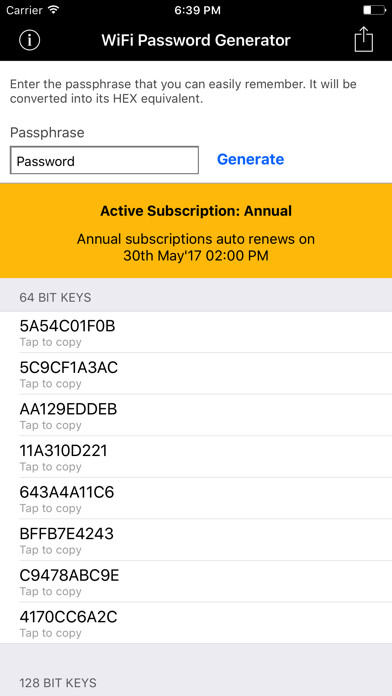 Emulate iPhone app Wifi Password Gen - WEP Keys using MyAndroid Emulate iPhone app Wifi Password Gen - WEP Keys using MyAndroid