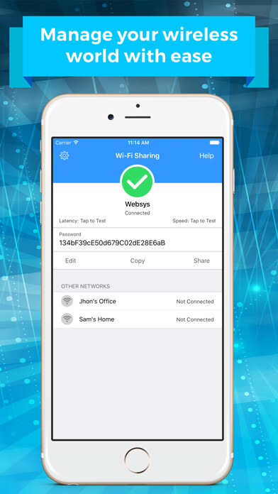 Emulate iPhone app Wi-Fi Password Sharing Widget using MyAndroid