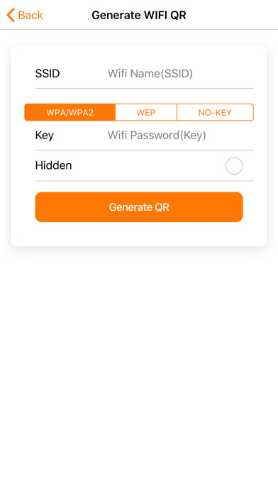 Emulate iPhone app WIFI QR Maker & Scanner using MyAndroid