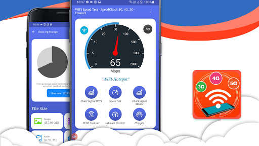 Run android online APK WiFi Speed Test - SpeedCheck 5G, 4G, 3G - Cleaner from MyAndroid or emulate WiFi Speed Test - SpeedCheck 5G, 4G, 3G - Cleaner using MyAndroid