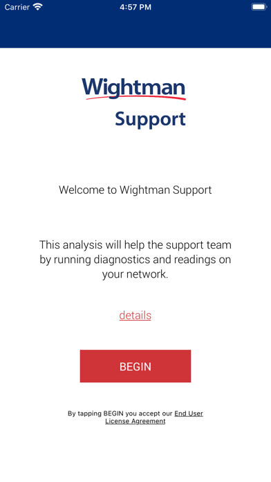 Emulate iPhone app Wightman Support using MyAndroid