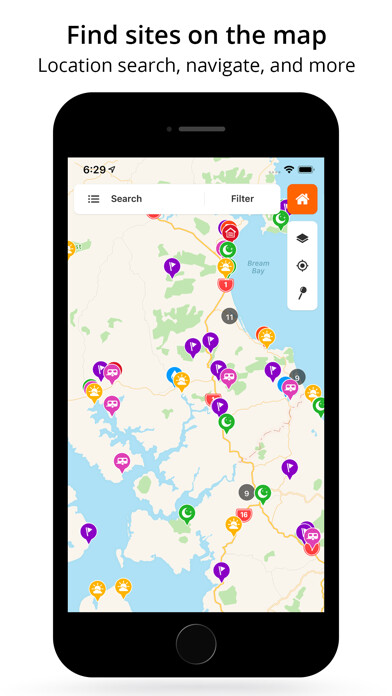 Emulate iPhone app WikiCamps New Zealand using MyAndroid